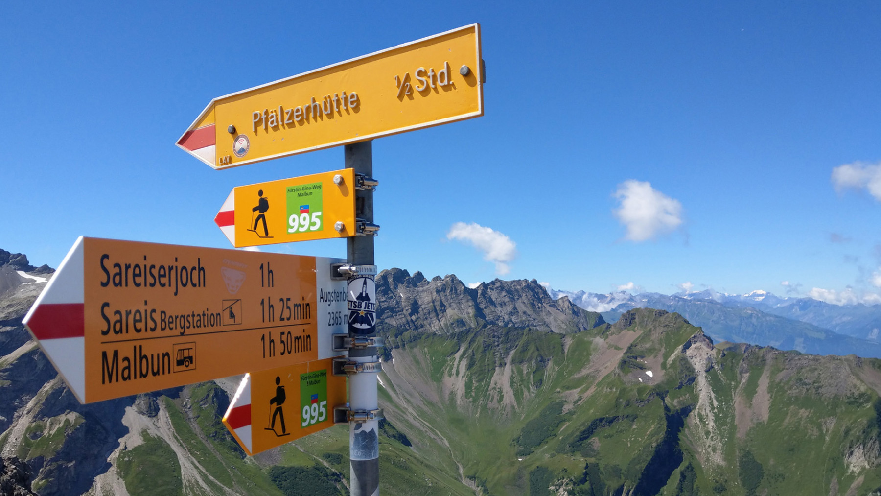 Beschilderung am Wanderweg